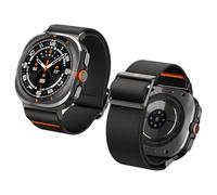 Spigen Lite Fit Bracelet pour Galaxy Watch Ultra 2/1 47mm (2026/2025) | Bracelet en tissu léger avec clip amovible, adaptateur et boucle, 47mm - Noir
