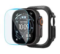 Spigen Lock Fit Coque et Verre pour Apple Watch Ultra 4/3/2/1 49mm | Étui Rugged TPU/PC avec système de verrouillage et verre trempé 9H anti-rayures pour modèles 2026-2022 - Noir