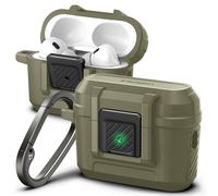 Spigen Lock Fit - Couvercle de boîtier pour boîtier de chargement des écouteurs sans fil - polycarbonate, polyuréthanne thermoplastique (TPU) - kaki vintage - pour Apple AirPods Pro (2e génération)