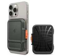 Spigen Lock Fit MagFit Porte Carte magnétique conçu pour MagSafe avec Kickstand Compatible avec Les Modèles iPhone 16/15/14/13/12 Magsafe Wallet - Vert Militaire