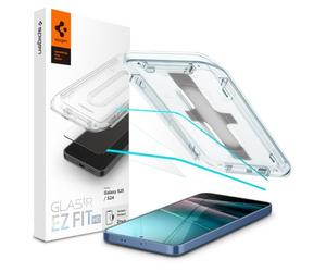 Spigen Lot de 2 films protecteurs d'écran en verre pour Galaxy S24 Installation facile