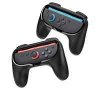 Spigen Lot de 2 poignées Joy-Con 2 Compatible avec Nintendo Switch 2 Joy-Con (2025), Poignées Ergonomiques Confortables avec boutons - Noir