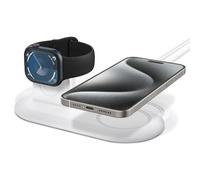 Spigen Mag Fit Duo Station de Charge Compatible avec MagSafe Chargeur pour Les Séries d'iPhone 17 à 12 et Toutes Les séries d'Apple Watch/Airpods avec l'étui de Chargement MagSafe - Blanc