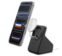 Spigen MagFit Support Compatible avec Les Chargeurs MagSafe 25W (2025) et Samsung Magnetic Wireless Charger 25W (2026) pour Les iPhone, AirPods et Samsung Galaxy (Chargeur Non Inclus) - Noir