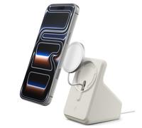 Spigen MagFit Support Compatible avec Les Chargeurs MagSafe 25W (2025) et Samsung Magnetic Wireless Charger 25W (2026) pour Les iPhone, AirPods et Samsung Galaxy (Chargeur Non Inclus) - Beige Dune
