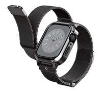 Spigen Metal Fit Pro Coque avec Bracelet Compatible avec Apple Watch 9 8 7 45mm - Graphite