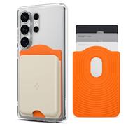 Spigen Nano Pop MagFit Porte-Cartes magnétique 3 Cartes Conçu pour Coque magnétique Compatible avec Les séries Samsung Galaxy S26 / S25 / Edge/Z Fold 7 - Orange Beige