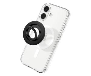Spigen NanoPop MagFit Anneau [Support à Charnière Rotative] Poignées Téléphone Magnétique Compatible avec iPhone 17 16 15 14 13 Pro et Coque MagSafe/Pixelsnap pour Samsung S26 S25, Pixel 10 10a - Noir