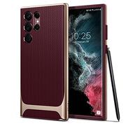 Spigen Neo Hybrid Coque Compatible avec Samsung Galaxy S22 Ultra Bordeaux