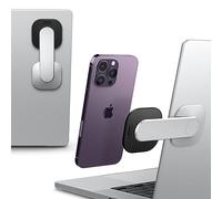 Spigen OneTap MagFit pour MagSafe Support Magnétique pour Téléphone Portable pour Ordinateur Portable, Support latéral réglable pour Moniteur pour iPhone 16, 15, 14, 13, 12 - Argent