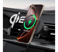 Spigen OneTap Pro MagFit Qi2 15W Chargeur Magsafe Voiture sans-Fil, Support Téléphone Voiture Magnétique Compatible avec iPhone 17 17e 16 15 14 13 12 - Clip de Grille d’Aération
