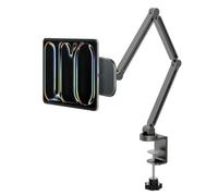 Spigen OneTap Support Tablette Réglable avec Bras Articulé pour Lit et Bureau, [Anneau Métallique Inclus] Porte Tablette pour iPad Air/Pro/Mini, Liseuse Kindle, Switch, Samsung Tab - Gris Sidéral