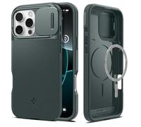 Spigen Optik Armor - Coque MagFit pour iPhone 16 Pro Max, Compatible avec Les Accessoires MagSafe, Vert Abysse