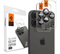 Spigen Optik Pro EZ Fit Camera protector suitable for iPhone 16 Pro Max / 16 Pro / 15 Pro Max / 15 Pro / 14 Pro Max / 14 Pro - 2 Pieces - Black