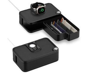 Spigen Organisateur de Bracelet de Montre Apple Watch Stand S340 avec fonction de recharge, système de rotation à 90° et compartiments de rangement - Noir