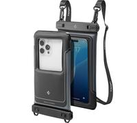 Spigen Pochette Étanche Flottante Lot de 2 A611P avec Mousse pour Flottaison, Certifiée IPX8, Compatible avec iPhone 17 Pro Max et Autres, Galaxy S25 Ultra, Pixel 10 Pro Jusqu’à 7 Pouces -Noir