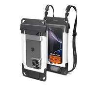Spigen Pochette Étanche [Technologie de Vide/Pompe Intégrée] Compatible avec iPhone 17 Pro Max et Autres, Galaxy S25 Ultra, Pixel 10 Pro jusqu'à 7 Pouces - Gris Foncé