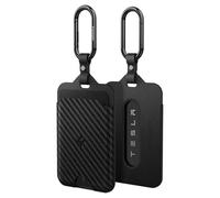 Spigen Porte-Carte pour Tesla [Lot de 2] en Matériau PU avec Mousqueton