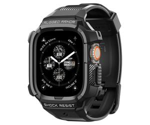 Spigen pour Apple Watch Ultra 3/2/1 Band Rugged Armor Pro 49 mm tui de protection en TPU avec bracelet - Noir