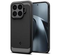 Spigen Rugged Armor Coque Compatible avec Xiaomi 17T - Noir Mat | Finition élégante en fibre de carbone et grip latéral, Technologie Spigen Air Cushion, Mousse de protection XRD