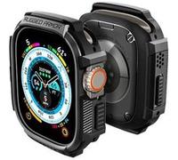 Spigen Rugged Armor - Coque de protection pour montre intelligente - robuste - polyuréthanne thermoplastique (TPU) - noir mat - pour Apple Watch (49 mm) G