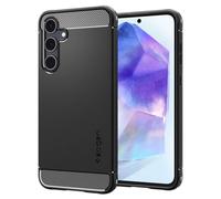 Spigen Rugged Armor Coque [Fibre de Carbone] Compatible avec Samsung Galaxy A55 5G - Noir Mat