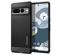Spigen Rugged Armor Coque pour Google Pixel 7 Pro - Noir Mat | Finition élégante en fibre de carbone et grip latéral, Technologie Spigen Air Cushion, Mousse de protection XRD