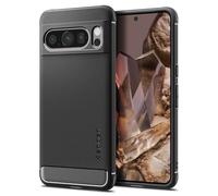 Spigen Rugged Armor Coque pour Google Pixel 8 Pro - Noir Mat | Finition élégante en fibre de carbone et grip latéral, Technologie Spigen Air Cushion, Mousse de protection XRD