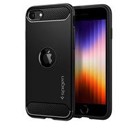 Spigen Rugged Armor Coque pour iPhone SE 2022 5G et iPhone SE 2020 - Noir Mat