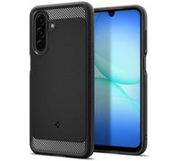 Spigen Rugged Armor Coque pour Samsung Galaxy A18 / A17 - Noir Mat | Finition élégante en fibre de carbone et grip latéral, Technologie Spigen Air Cushion, Mousse de protection XRD