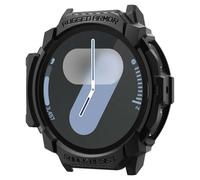 Spigen Rugged Armor Coque pour Samsung Galaxy Watch 7 44mm | Etui TPU robuste avec design fibre de carbone, bord surélevé et découpes précises pour modèles 2024 - Noir Mat