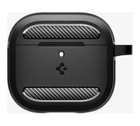 Spigen Rugged Armor - Couvercle de boîtier pour écouteurs sans fil - robuste - polyuréthanne thermoplastique (TPU), silicone - noir mat - pour Apple AirPods 4, 4 with Active Noise Cancellation G