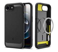 Spigen Rugged Armor MagFit Coque Compatible avec iPhone 16e - Noir Mat