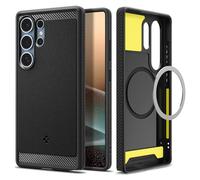 Spigen Rugged Armor MagFit Coque Compatible avec Samsung Galaxy S25 Ultra - Noir Mat