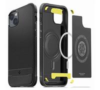 Spigen Rugged Armor Magfit Coque pour iPhone 14 MagSafe - Noir Mat