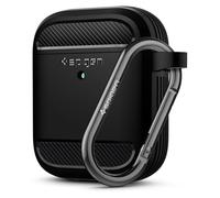 Spigen Rugged Armor Compatible avec Apple Airpods 1 & 2 Coque [Lumière LED Visible] - Noir Mat