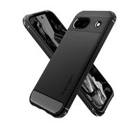 Spigen Rugged Armor Coque Compatible avec Pixel 8a [Fibre de Carbone] - Noir Mat