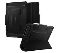 Spigen Rugged Armor Pro Coque iPad Air 11"/10.9" avec Rangement Stylet | Etui robuste design carbone avec support pliable, protection renforcée et fonction veille/réveil automatique - Noir