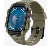 Spigen Rugged Armor Pro - Étui pour montre intelligente - robuste - polyuréthanne thermoplastique (TPU) - kaki vintage - pour Apple Watch Series 10 (GPS + Cellular) (46 mm), Series 10 (GPS) (46 mm) G