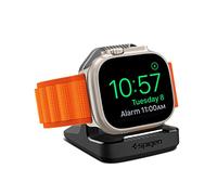 Spigen Rugged Armor Station de Charge Compatible avec Apple Watch Charger Stand Apple Watch Ultra 2/Ultra, Series 10/9/8/SE2/7/6/SE/5/4 (49/46/45/44/42/41/40mm) avec Base Stable Antidérapante - Noir