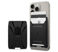 Spigen Rugged Armor2 MagFit Porte-Cartes Magnétique 3 Cartes Compatible avec Les Modèles iPhone 17/16/15/14/13/12 Magsafe Wallet - Noir Mat