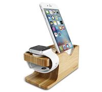 Spigen S370 Support de Charge Compatible avec Toutes Les séries d'Apple Watch et Tous Les téléphones - Bois