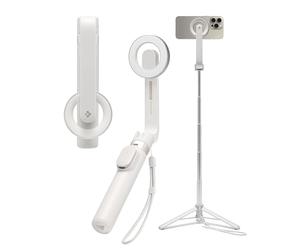 Spigen S571W Perche à Selfie Trépied Extensible 62cm Style Basique, Magsafe, Télécommande Bluetooth pour iPhone, Samsung Galaxy, Xiaomi, Google Pixel - Dune Beige