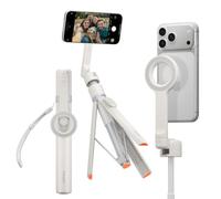 Spigen S582W Perche à Selfie Bluetooth 5.0 Extensible 166.5cm - Beige | Trépied 3-en-1 double MagSafe en aluminium, tête rotative 360°, déploiement 1 clic et télécommande amovible