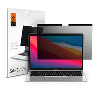 Spigen SafeView Filtre de Confidentialité pour MacBook Pro 13" (2021-2017), MacBook Air 13" (2021-2018), 1 Unité, Anti-espion, Extreme Résistant aux Rayures, Avec chiffon de nettoyage et étui