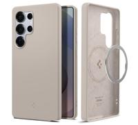 Spigen Silicone Fit MagFit Coque Compatible avec Samsung Galaxy S25 Ultra - Titane Naturel