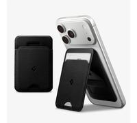 Spigen Slim Fold MagFit Porte-Cartes avec MagSafe, Support Réglable, Portefeuille Magnétique 1 Fente Compatible avec iPhone 17 16 15 14 13 12 & Coques MagSafe, Pixelsnap pour Pixel 10 - Noir