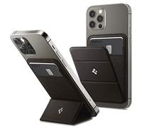 Spigen Smart Fold MagFit Porte-Cartes Magnétique avec Béquille Compatible avec Les Séries iPhone 17/16/15/14/13/12 Modèles - Gris Métallisé
