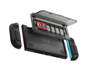 Spigen Snap Switch Étui avec Compartiment magnétique Amovible pour 6 Cartes à Jouer, 2 Cartes SIM Compatible avec Nintendo Switch 2 2025 - Noir