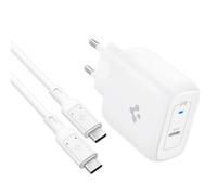Spigen Spigen Chargeur rapide PowerArc ArcStation Pro 45 watts GaN avec câble de charge USB-C vers C 1 mètre Blanc